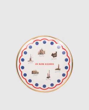 Bitossi Home White porcelain souvenir plate Monuments BEL20101