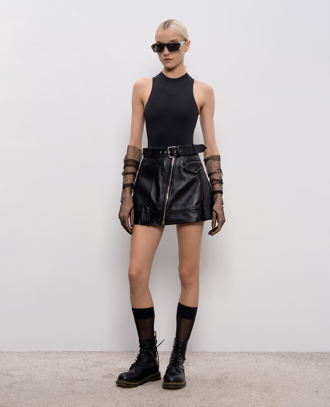 

Black bodysuit with logo Vetements