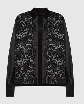 Max Mara CALI black shirt with embroidered frame MSTCALI