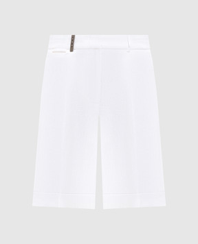 Peserico White linen shorts with lapels P0432102647