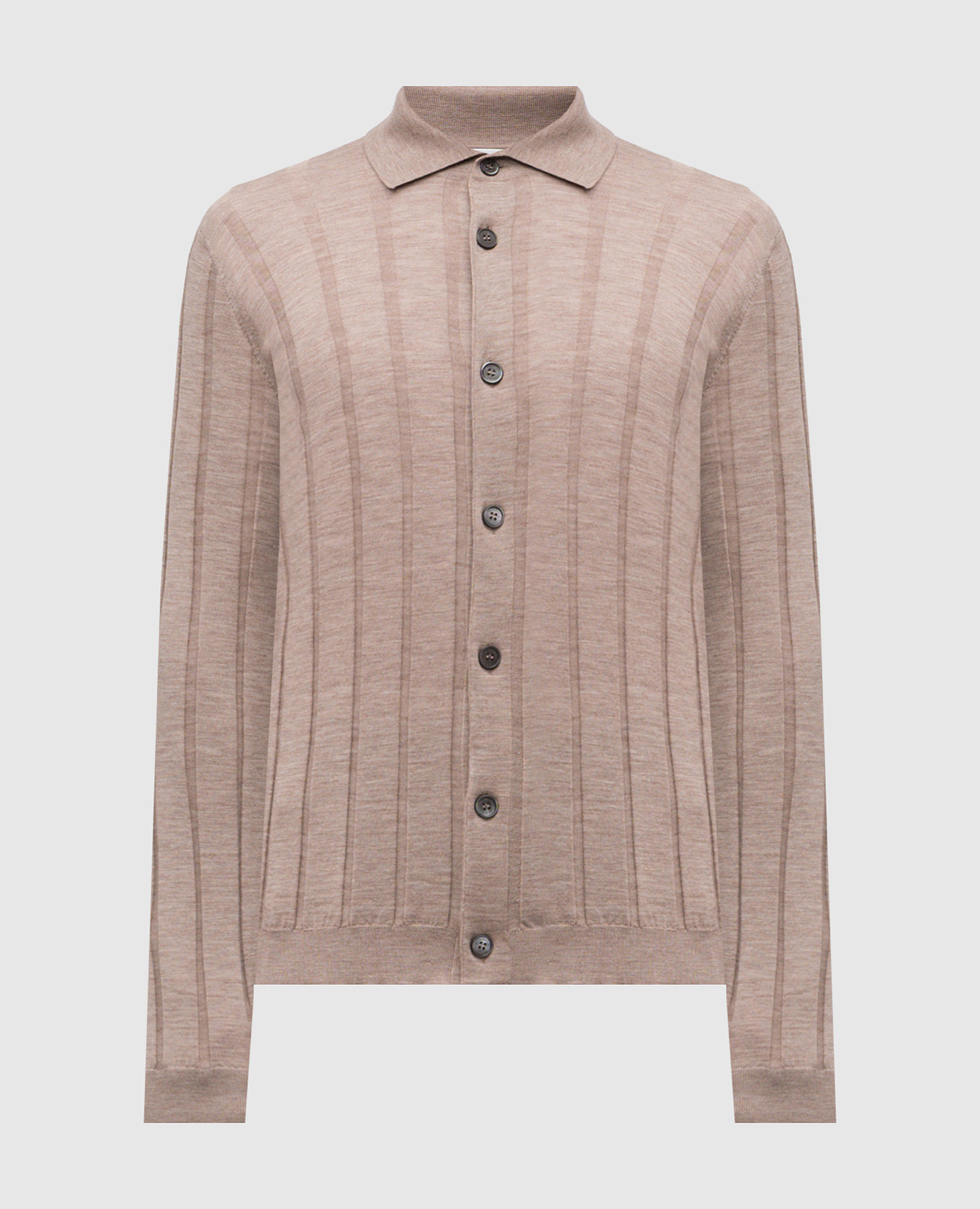 

Brown ribbed wool and cashmere cardigan Brunello Cucinelli