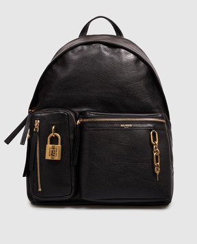 Balmain Black leather Pulse backpack HM1GE291LOLP