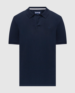Vilebrequin Palatin blue polo shirt with embroidered emblem PLTH2N00
