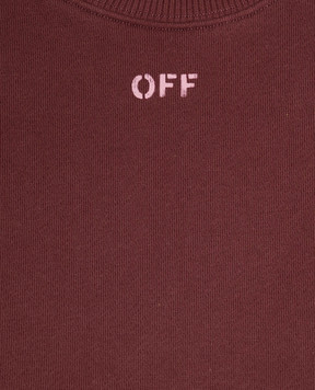 Off-White Children's burgundy sweatshirt with Arrow Acrylic print 44GBA001F26F004