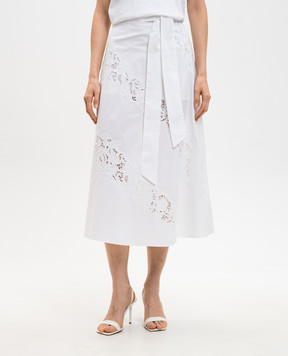 Twinset White midi skirt with embroidery 261TT2030