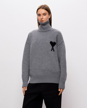 Ami Paris Gray wool sweater UKS839018