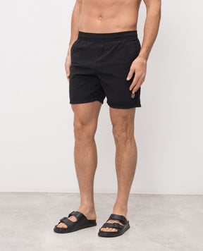 Stone Island Black swim shorts with patch L1S15B100004S0043