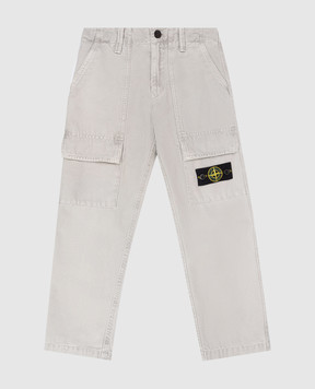 Stone Island Children's gray cargo pants K2S163100001S01041012