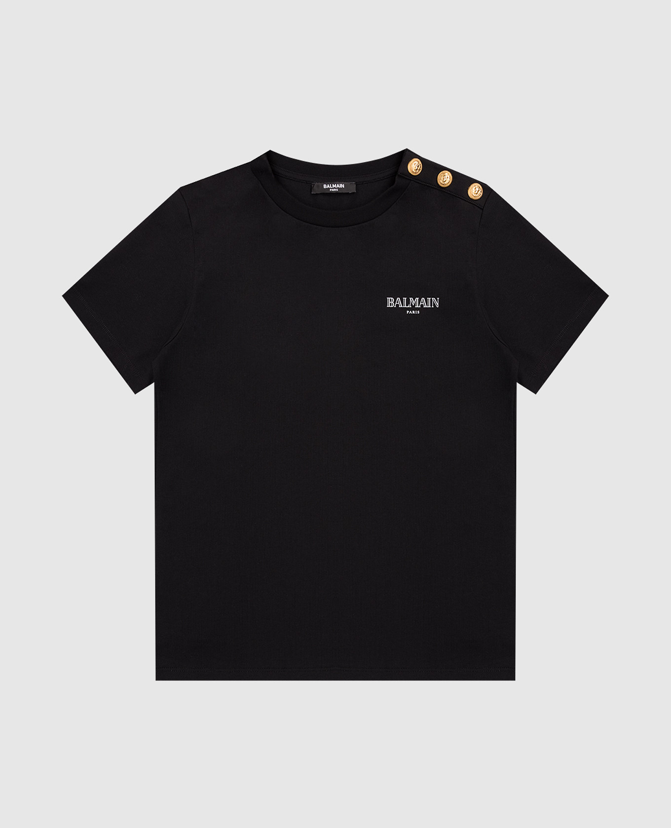 Children's black T-shirt with logo print