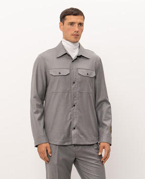 Cashmere&Whiskey Gray wool and cashmere shirt 07687R0776