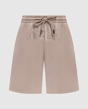 Off-White Beige shorts with logo print 44MCI013S26F00C