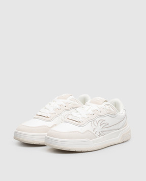 Palm Angels White combination sneakers with embroidered emblem PAWIA001FB001
