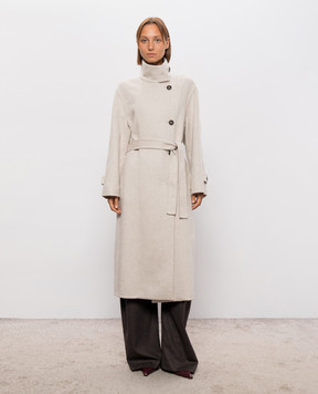 Brunello Cucinelli Beige double-breasted cashmere coat MD5039763