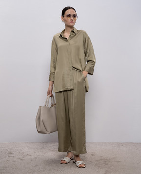 Peserico Khaki pants with lapels A0403606638