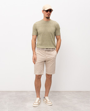 MooRER Jude green melange linen t-shirt JUDEMAG