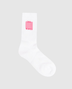 Casablanca Rose Shadow White Socks ASS26ACC01002