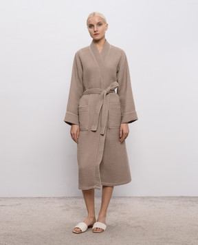 L'appartement Brown waffle bathrobe MIAWAFFLEBATHROBE