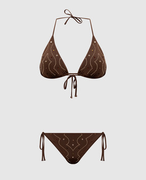 Venuja Brown swimsuit with crystals BI008A