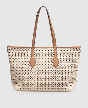 Gianni Chiarini Beige perforated tote bag BS11507COMMCNVLS