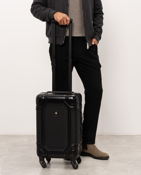 Stefano Ricci Black suitcase with leather inserts ND209UMR