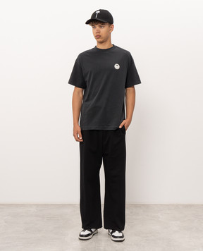 Palm Angels Black T-shirt with branded patch PAMAA001JR010