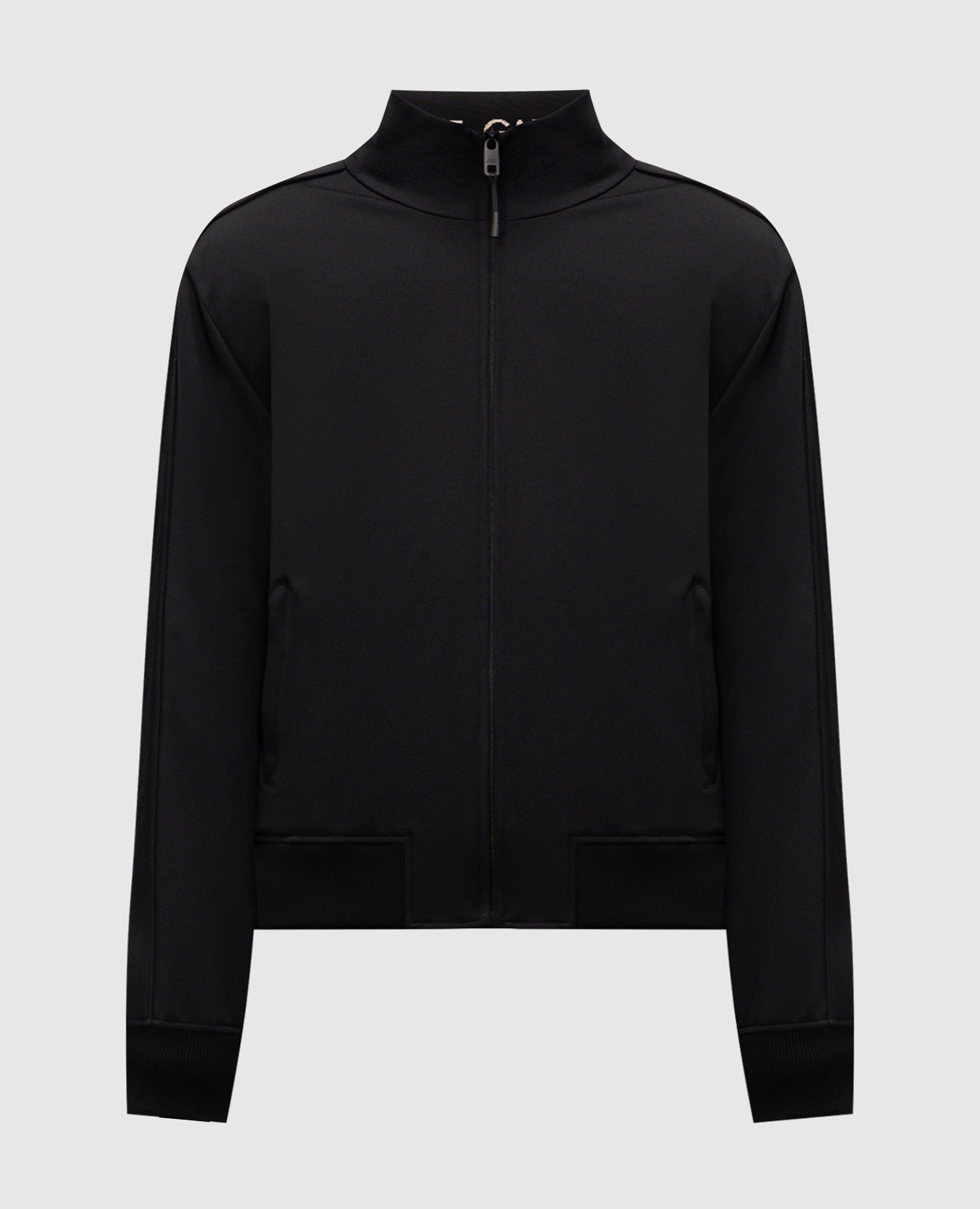 Black sports jacket with logo patch