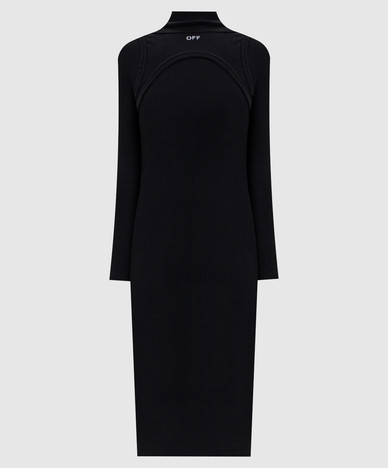 Schwarzes Midikleid