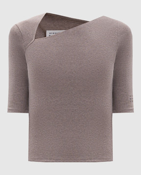 Maison Margiela MM6 Beige ribbed wool top S52NC0361M20122
