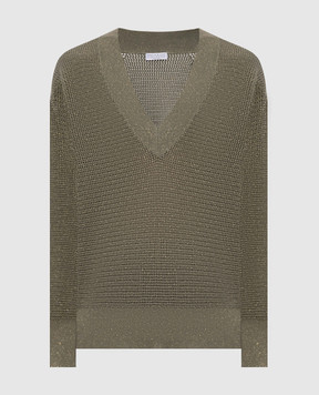 Brunello Cucinelli Green pullover with Luex MST263312
