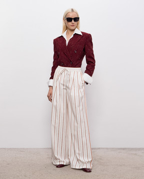 Dolce&Gabbana Taormina burgundy striped double-breasted jacket F29WPTFBMFW
