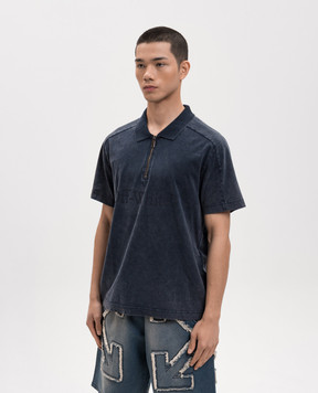Off-White Blue polo shirt with logo print 44MAD00YS26J003
