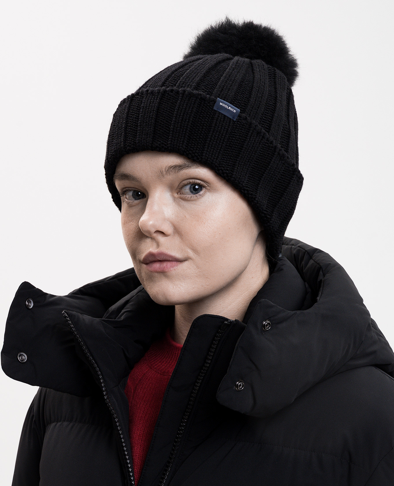 Black wool hat with pompom Woolrich 2