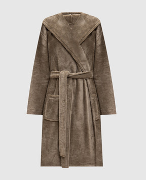 L'appartement Brown terry robe with hood SANTANABATHROBE
