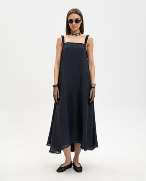Marc Le Bihan Blue strapless dress with open back 2131