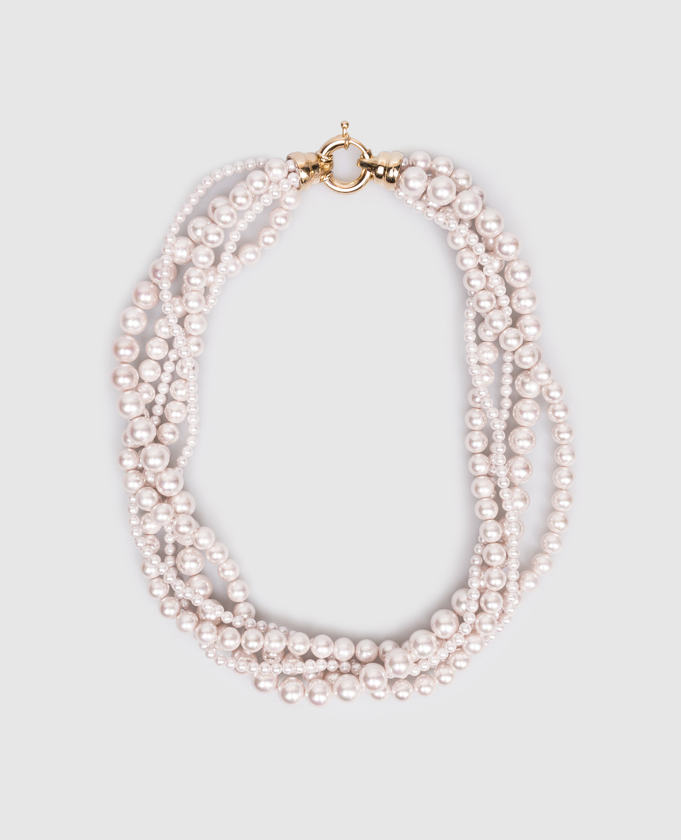 

Pink layered necklace with pearl beads Madreperla