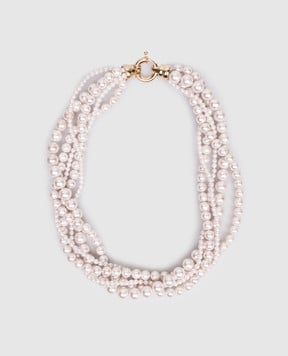 Madreperla Pink layered necklace with pearl beads 212338