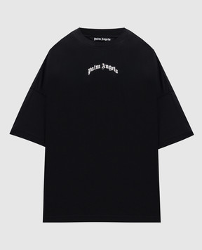 Palm Angels Black t-shirt with logo print PMAA10BS26JER007