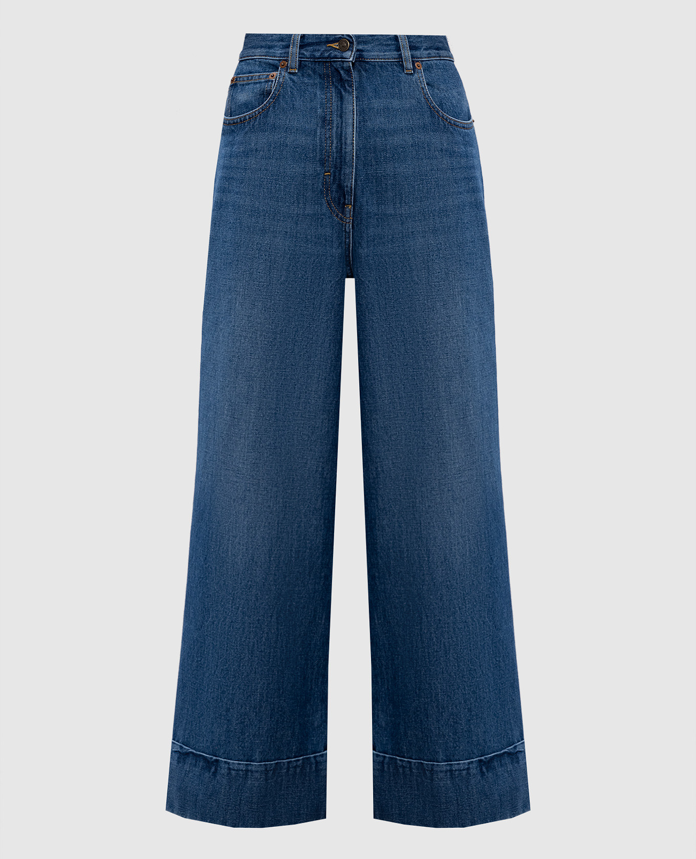 

Blue jeans with logo patch Valentino