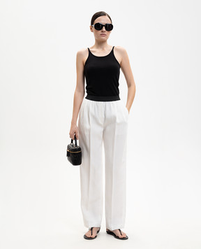 Loulou de Saison White linen pants TAKAROALDS