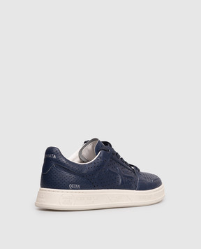 Premiata QUINN blue perforated leather sneakers QUINN