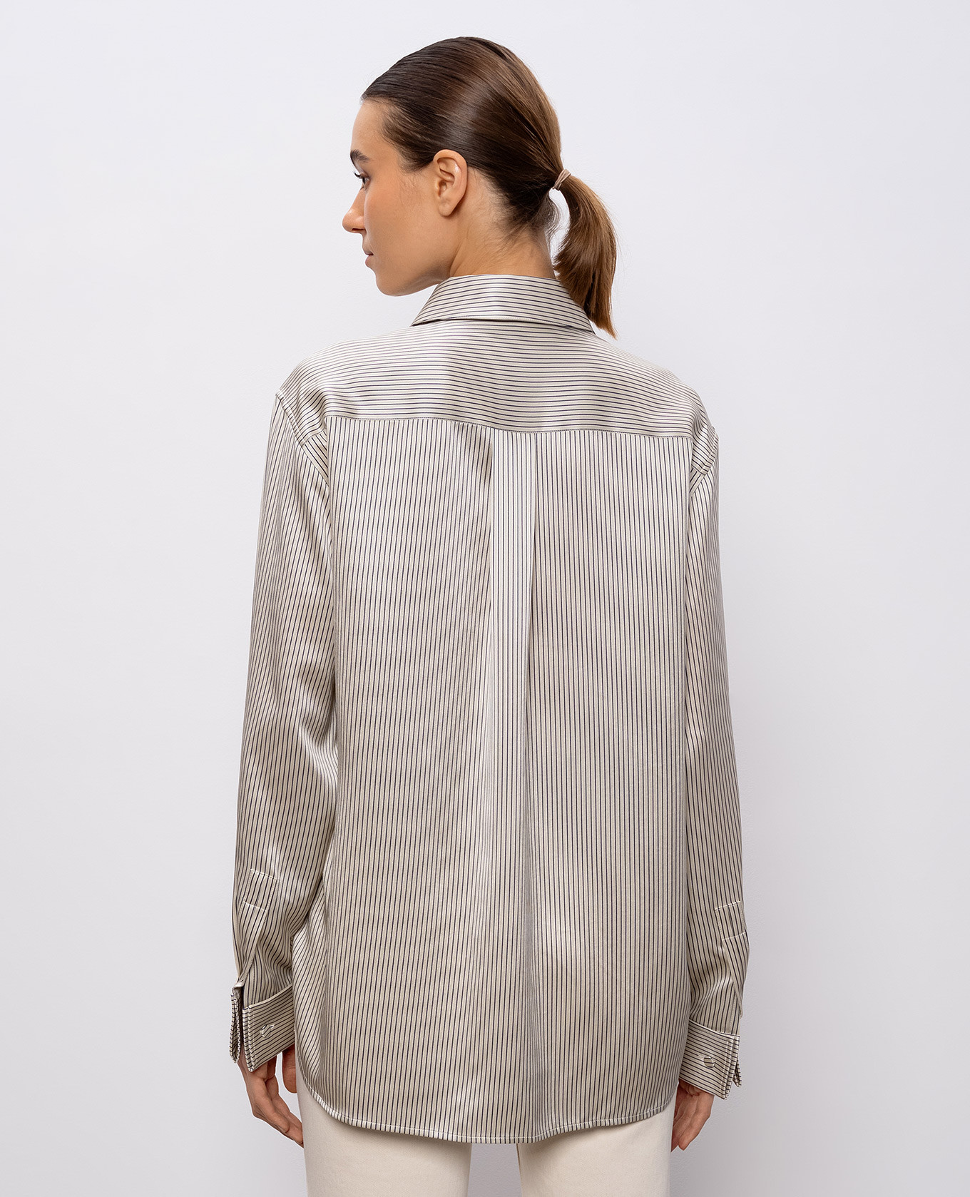 

Beige striped silk blouse Saint Laurent