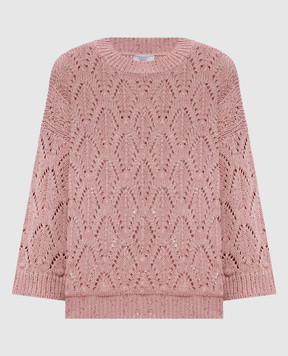 Peserico Pink openwork jumper with sequins A99054F0309110