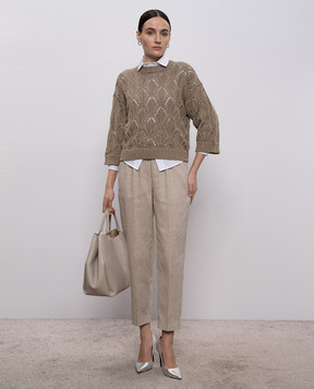 Peserico White shirt with a monil chain A0673208928