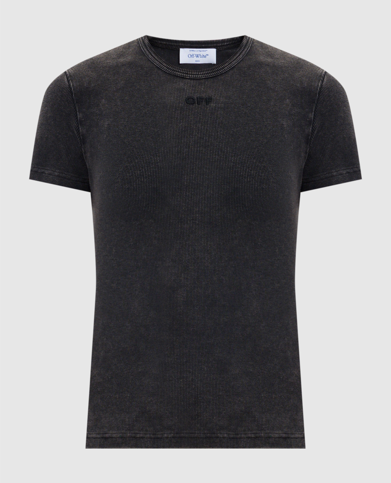 

Grey ribbed T-shirt with vintage effect Off-White