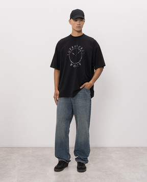 Vetements Black T-shirt with print MH27TR189Bm