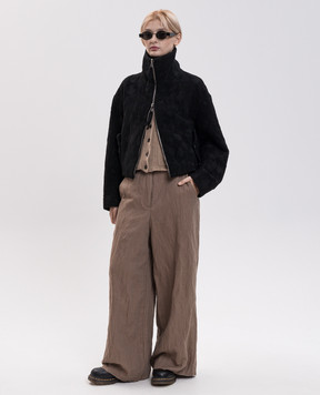 Masnada Brown cardigan with wool 81A01