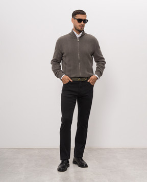 Stefano Ricci Black insulated jeans with logo patch MFT63B1200TR177K