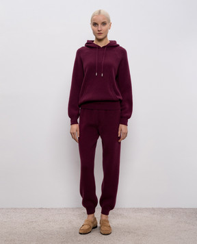 Babe Pay Pls Burgundy cashmere tracksuit MD9891312341R