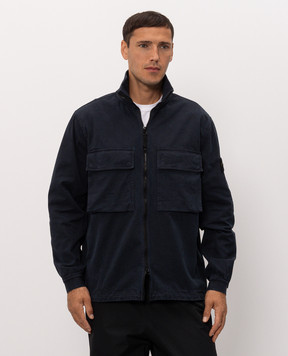 Stone Island Blue jacket with logo patch L2S151200024S00L1