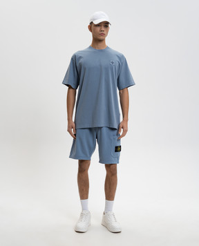 Stone Island Blue T-shirt with logo patch L1S152100030S0115